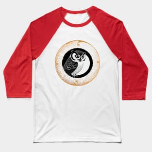 Owl Mandala Baseball T-Shirt